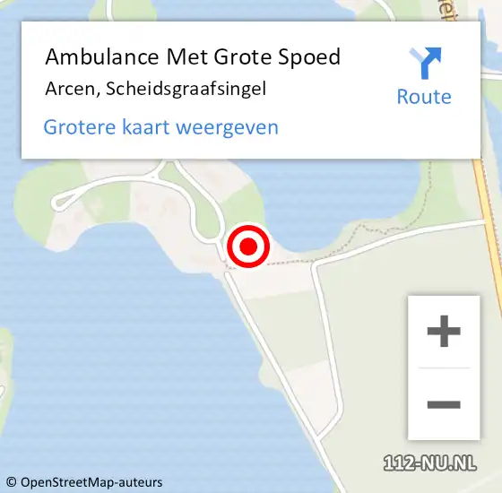 Locatie op kaart van de 112 melding: Ambulance Met Grote Spoed Naar Arcen, Scheidsgraafsingel op 17 oktober 2022 21:32