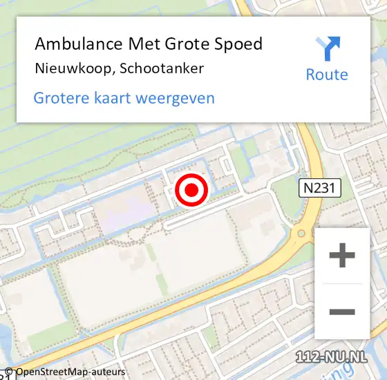 Locatie op kaart van de 112 melding: Ambulance Met Grote Spoed Naar Nieuwkoop, Schootanker op 17 oktober 2022 23:21