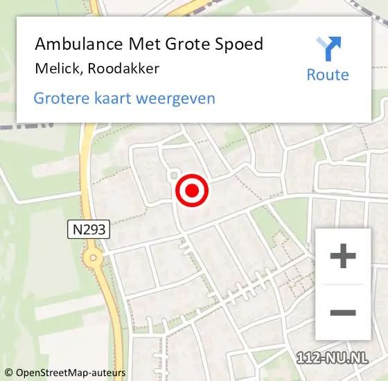 Locatie op kaart van de 112 melding: Ambulance Met Grote Spoed Naar Melick, Roodakker op 1 augustus 2014 20:23