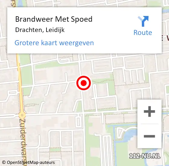 Locatie op kaart van de 112 melding: Brandweer Met Spoed Naar Drachten, Leidijk op 18 oktober 2022 02:17