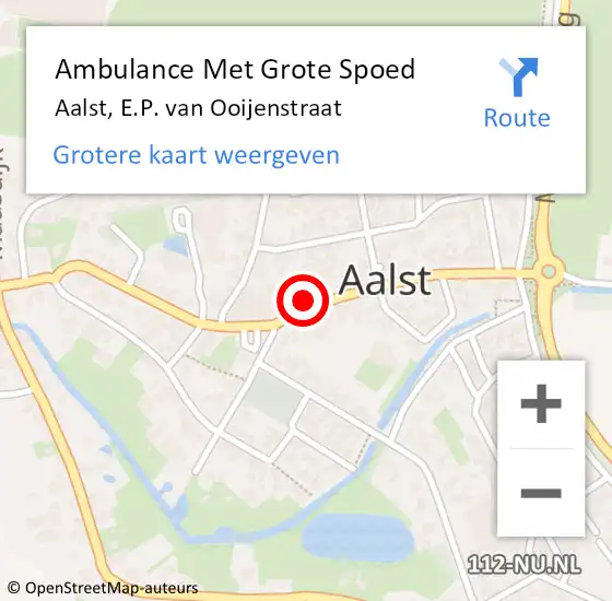 Locatie op kaart van de 112 melding: Ambulance Met Grote Spoed Naar Aalst, E.P. van Ooijenstraat op 18 oktober 2022 06:11