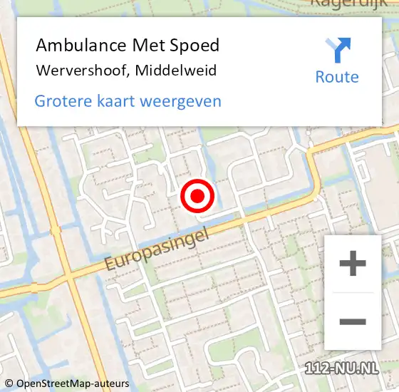 Locatie op kaart van de 112 melding: Ambulance Met Spoed Naar Wervershoof, Middelweid op 18 oktober 2022 06:48