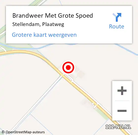 Locatie op kaart van de 112 melding: Brandweer Met Grote Spoed Naar Stellendam, Plaatweg op 18 oktober 2022 07:34