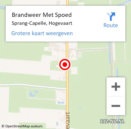 Locatie op kaart van de 112 melding: Brandweer Met Spoed Naar Sprang-Capelle, Hogevaart op 18 oktober 2022 08:35