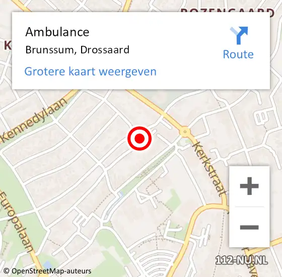 Locatie op kaart van de 112 melding: Ambulance Brunssum, Drossaard op 1 augustus 2014 20:54