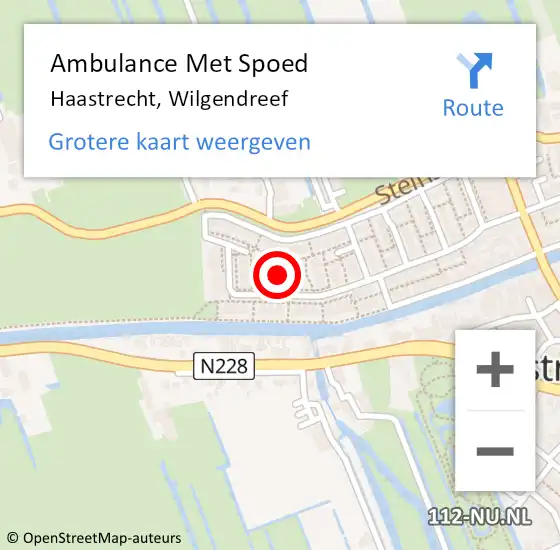 Locatie op kaart van de 112 melding: Ambulance Met Spoed Naar Haastrecht, Wilgendreef op 18 oktober 2022 09:09