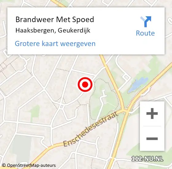 Locatie op kaart van de 112 melding: Brandweer Met Spoed Naar Haaksbergen, Geukerdijk op 18 oktober 2022 10:08