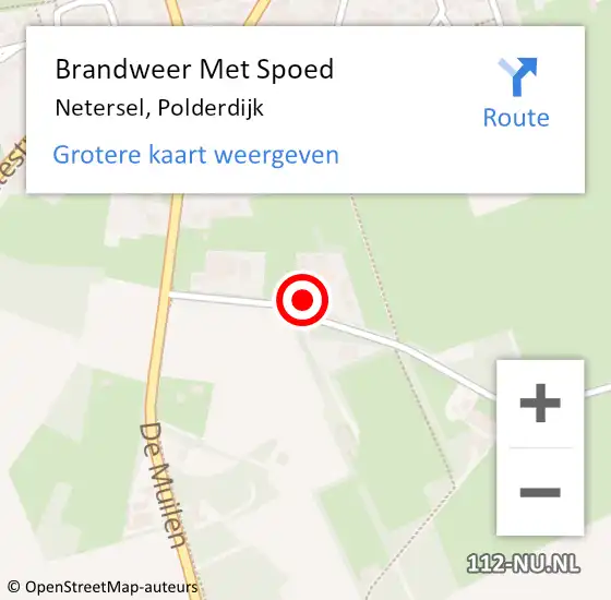 Locatie op kaart van de 112 melding: Brandweer Met Spoed Naar Netersel, Polderdijk op 18 oktober 2022 10:50