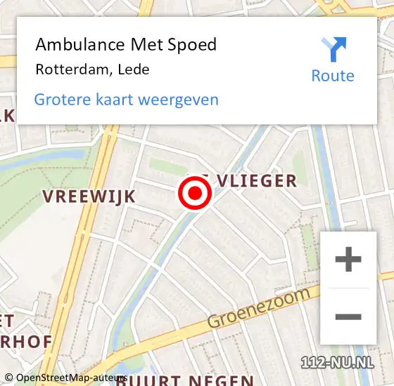 Locatie op kaart van de 112 melding: Ambulance Met Spoed Naar Rotterdam, Lede op 18 oktober 2022 11:00