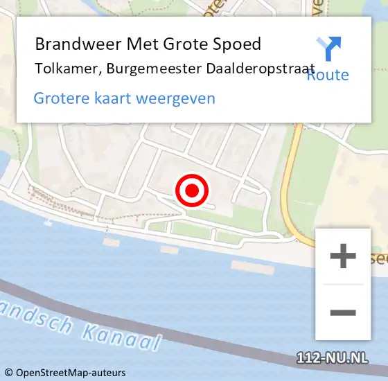 Locatie op kaart van de 112 melding: Brandweer Met Grote Spoed Naar Tolkamer, Burgemeester Daalderopstraat op 18 oktober 2022 11:15