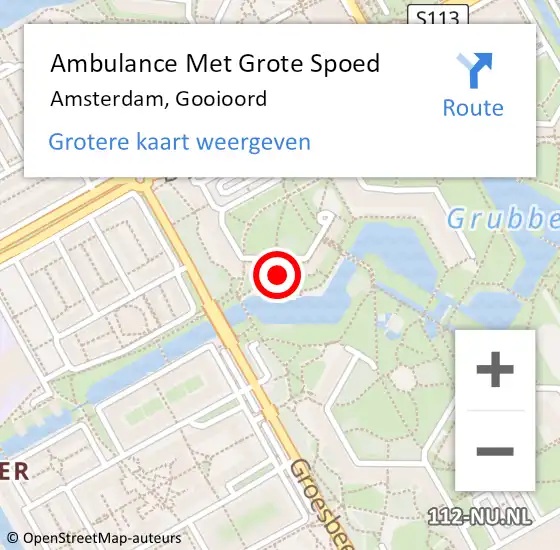 Locatie op kaart van de 112 melding: Ambulance Met Grote Spoed Naar Amsterdam-Zuidoost, Gooioord op 18 oktober 2022 11:52
