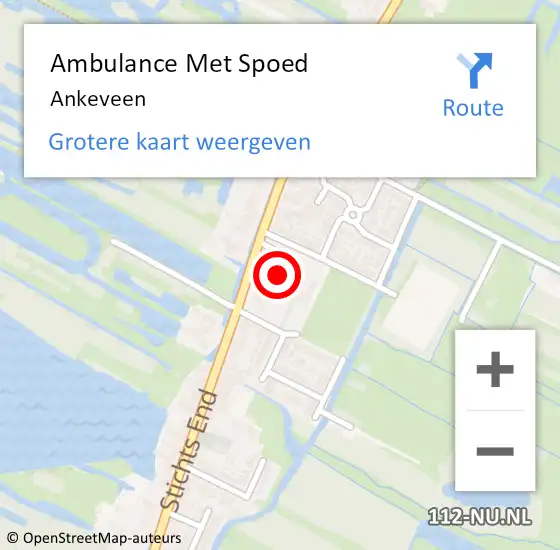 Locatie op kaart van de 112 melding: Ambulance Met Spoed Naar Ankeveen op 18 oktober 2022 13:23