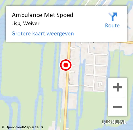 Locatie op kaart van de 112 melding: Ambulance Met Spoed Naar Jisp, Weiver op 18 oktober 2022 13:30