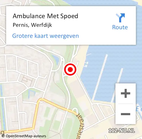 Locatie op kaart van de 112 melding: Ambulance Met Spoed Naar Pernis, Werfdijk op 18 oktober 2022 13:44