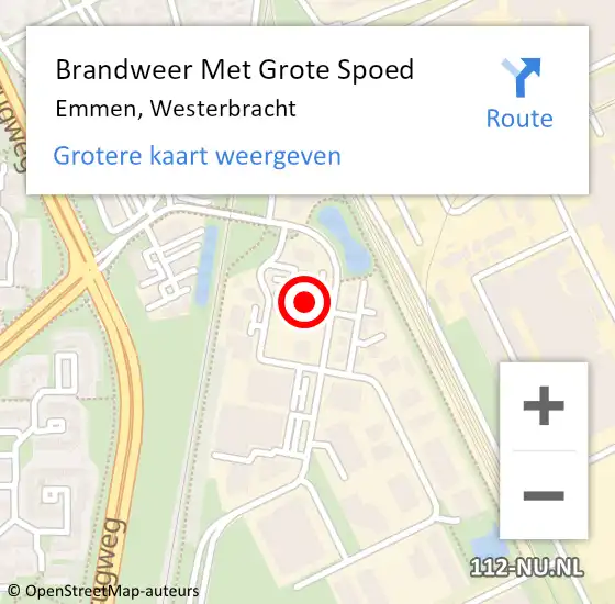 Locatie op kaart van de 112 melding: Brandweer Met Grote Spoed Naar Emmen, Westerbracht op 18 oktober 2022 14:26