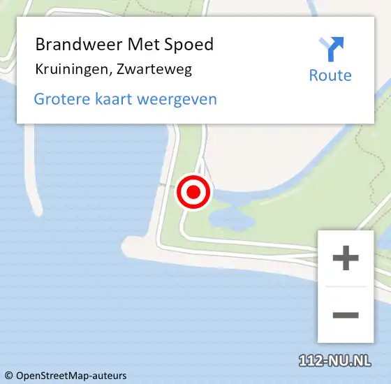 Locatie op kaart van de 112 melding: Brandweer Met Spoed Naar Kruiningen, Zwarteweg op 18 oktober 2022 14:28