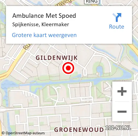 Locatie op kaart van de 112 melding: Ambulance Met Spoed Naar Spijkenisse, Kleermaker op 18 oktober 2022 14:33