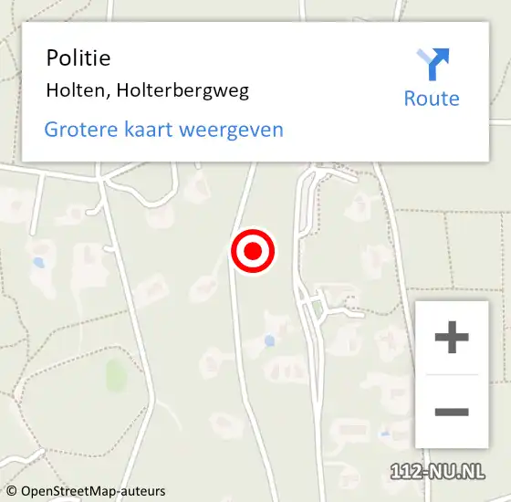 Locatie op kaart van de 112 melding: Politie Holten, Holterbergweg op 18 oktober 2022 14:47