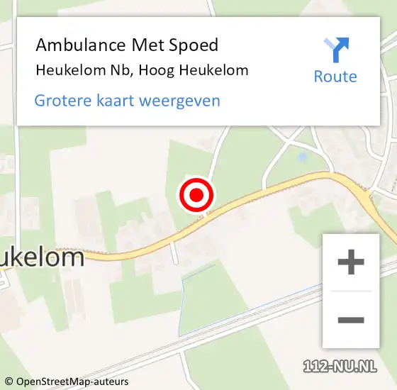 Locatie op kaart van de 112 melding: Ambulance Met Spoed Naar Heukelom Nb, Hoog Heukelom op 1 augustus 2014 22:03