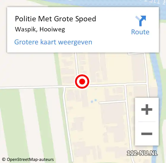 Locatie op kaart van de 112 melding: Politie Met Grote Spoed Naar Waspik, Hooiweg op 18 oktober 2022 16:23