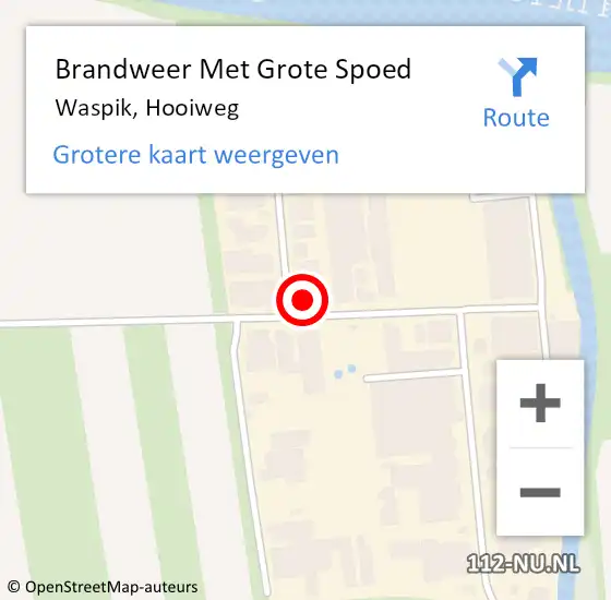 Locatie op kaart van de 112 melding: Brandweer Met Grote Spoed Naar Waspik, Hooiweg op 18 oktober 2022 16:23
