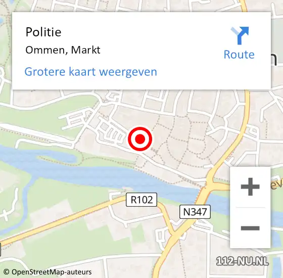 Locatie op kaart van de 112 melding: Politie Ommen, Markt op 18 oktober 2022 16:49