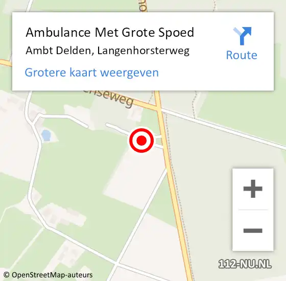 Locatie op kaart van de 112 melding: Ambulance Met Grote Spoed Naar Ambt Delden, Langenhorsterweg op 18 oktober 2022 17:13