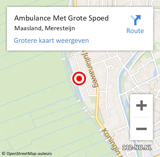 Locatie op kaart van de 112 melding: Ambulance Met Grote Spoed Naar Maasland, Meresteijn op 18 oktober 2022 17:53