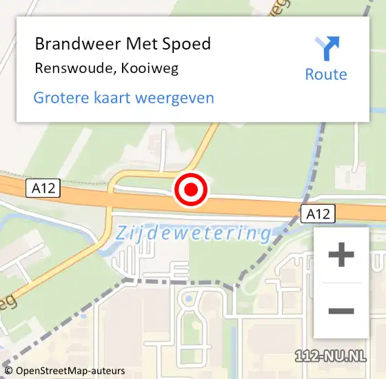 Locatie op kaart van de 112 melding: Brandweer Met Spoed Naar Renswoude, Kooiweg op 18 oktober 2022 18:14