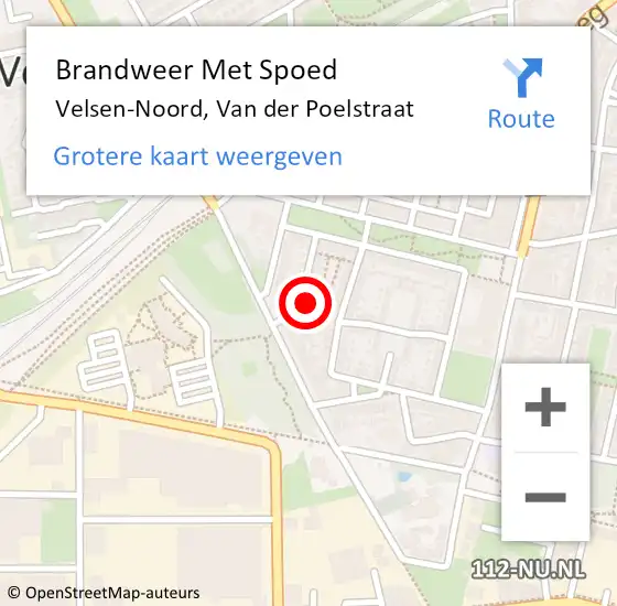 Locatie op kaart van de 112 melding: Brandweer Met Spoed Naar Velsen-Noord, Van der Poelstraat op 18 oktober 2022 22:09