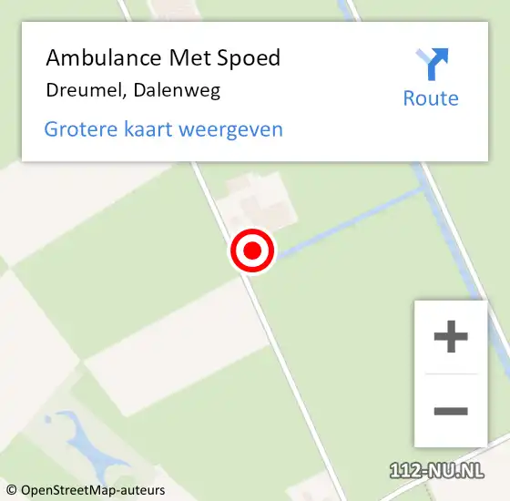 Locatie op kaart van de 112 melding: Ambulance Met Spoed Naar Dreumel, Dalenweg op 18 oktober 2022 22:30
