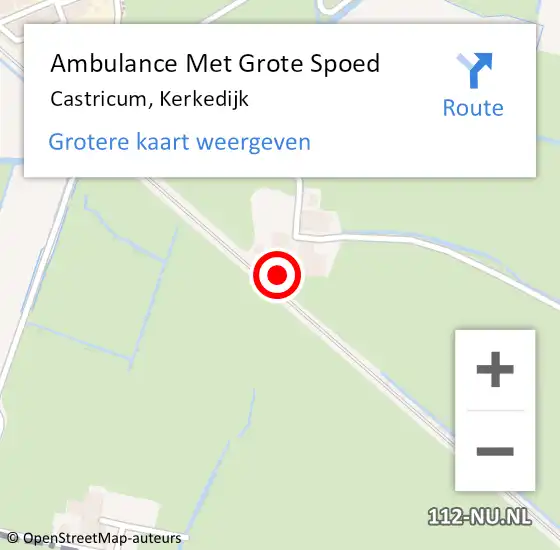 Locatie op kaart van de 112 melding: Ambulance Met Grote Spoed Naar Castricum, Kerkedijk op 18 oktober 2022 22:57