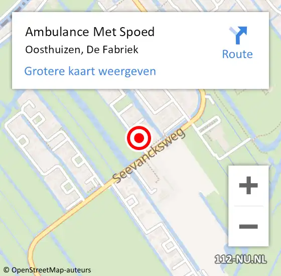 Locatie op kaart van de 112 melding: Ambulance Met Spoed Naar Oosthuizen, De Fabriek op 18 oktober 2022 23:04