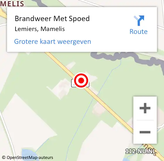 Locatie op kaart van de 112 melding: Brandweer Met Spoed Naar Lemiers, Mamelis op 19 oktober 2022 00:48