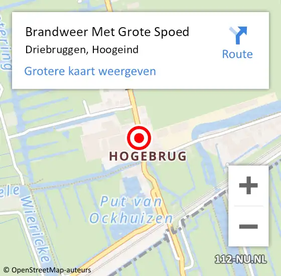 Locatie op kaart van de 112 melding: Brandweer Met Grote Spoed Naar Driebruggen, Hoogeind op 1 augustus 2014 23:16