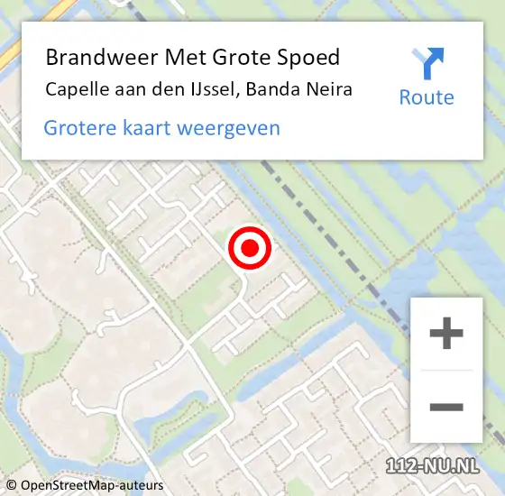 Locatie op kaart van de 112 melding: Brandweer Met Grote Spoed Naar Capelle aan den IJssel, Banda Neira op 19 oktober 2022 02:05