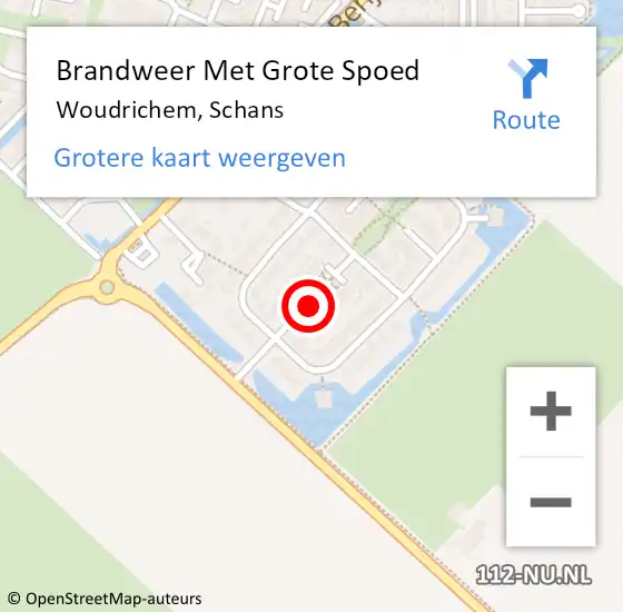 Locatie op kaart van de 112 melding: Brandweer Met Grote Spoed Naar Woudrichem, Schans op 19 oktober 2022 03:37