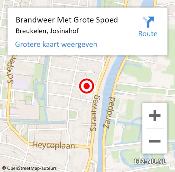 Locatie op kaart van de 112 melding: Brandweer Met Grote Spoed Naar Breukelen, Josinahof op 19 oktober 2022 05:13
