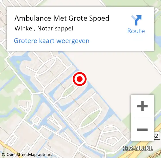 Locatie op kaart van de 112 melding: Ambulance Met Grote Spoed Naar Winkel, Notarisappel op 19 oktober 2022 06:10