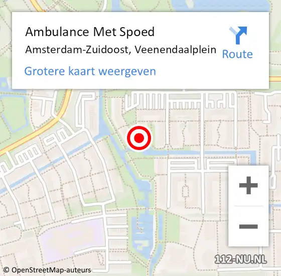 Locatie op kaart van de 112 melding: Ambulance Met Spoed Naar Amsterdam-Zuidoost, Veenendaalplein op 19 oktober 2022 06:48