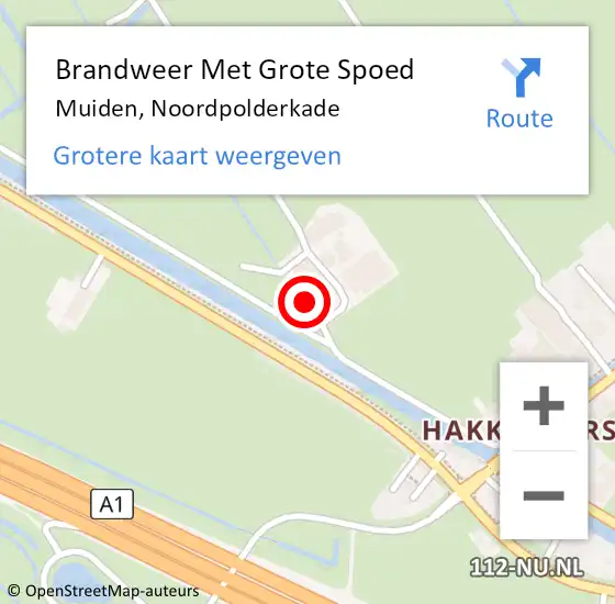 Locatie op kaart van de 112 melding: Brandweer Met Grote Spoed Naar Muiden, Noordpolderkade op 19 oktober 2022 07:20