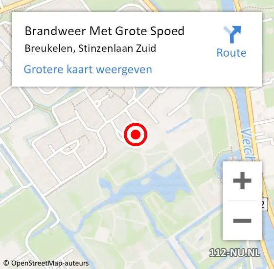 Locatie op kaart van de 112 melding: Brandweer Met Grote Spoed Naar Breukelen, Stinzenlaan Zuid op 19 oktober 2022 07:52