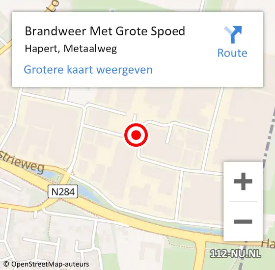 Locatie op kaart van de 112 melding: Brandweer Met Grote Spoed Naar Hapert, Metaalweg op 19 oktober 2022 08:13