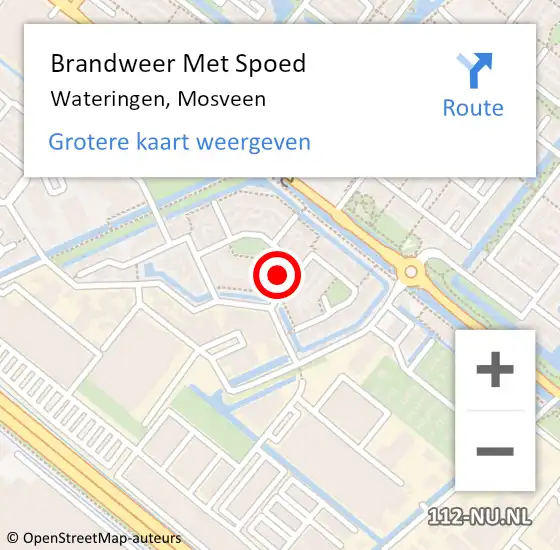 Locatie op kaart van de 112 melding: Brandweer Met Spoed Naar Wateringen, Mosveen op 19 oktober 2022 08:44