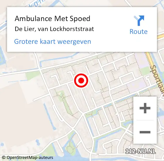 Locatie op kaart van de 112 melding: Ambulance Met Spoed Naar De Lier, van Lockhorststraat op 19 oktober 2022 09:43