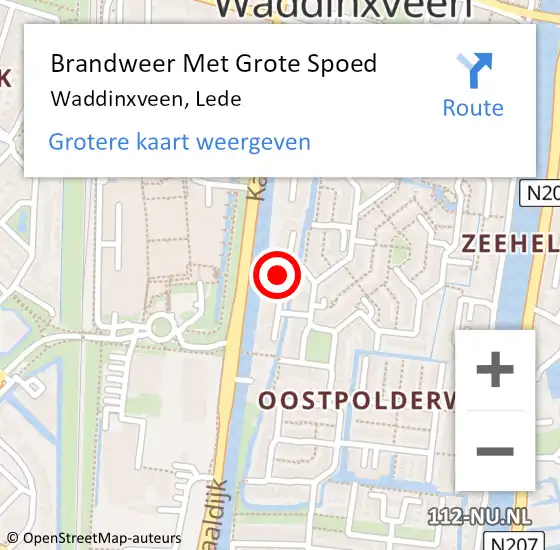 Locatie op kaart van de 112 melding: Brandweer Met Grote Spoed Naar Waddinxveen, Lede op 19 oktober 2022 10:38