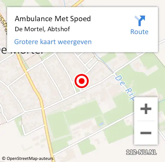 Locatie op kaart van de 112 melding: Ambulance Met Spoed Naar De Mortel, Abtshof op 2 augustus 2014 00:23