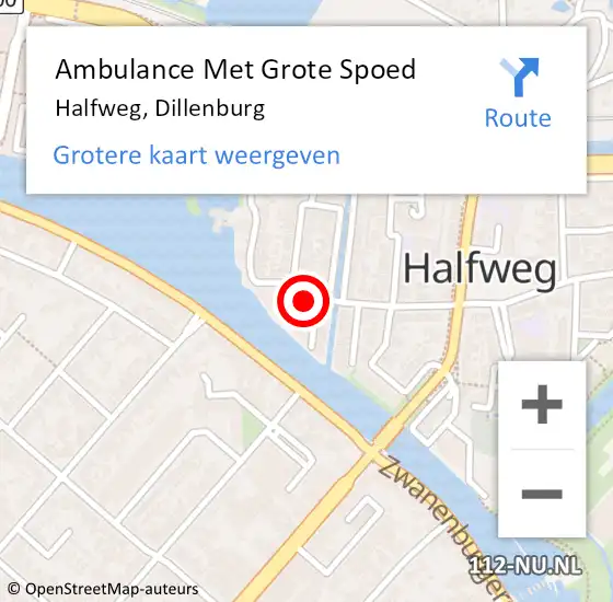 Locatie op kaart van de 112 melding: Ambulance Met Grote Spoed Naar Halfweg, Dillenburg op 19 oktober 2022 11:42