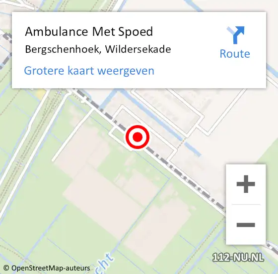 Locatie op kaart van de 112 melding: Ambulance Met Spoed Naar Bergschenhoek, Wildersekade op 19 oktober 2022 11:46