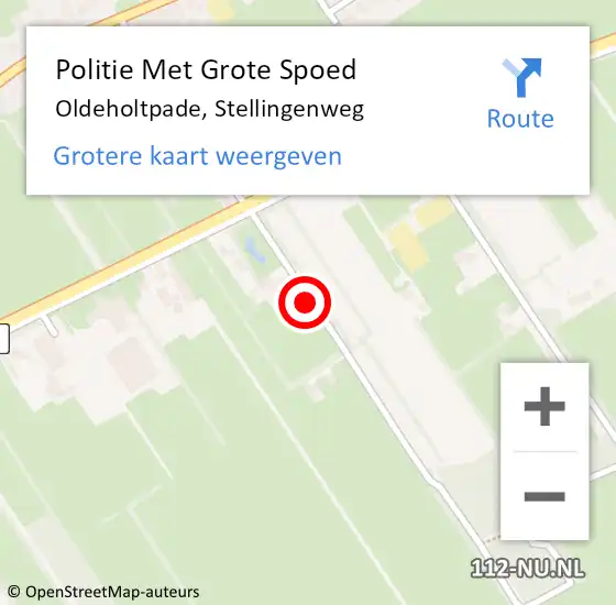 Locatie op kaart van de 112 melding: Politie Met Grote Spoed Naar Oldeholtpade, Stellingenweg op 19 oktober 2022 11:55